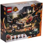 LEGO Jurassic World Triceratops Dinosaur Pickup Truck Ambush 76950 (210 Pieces),Multi