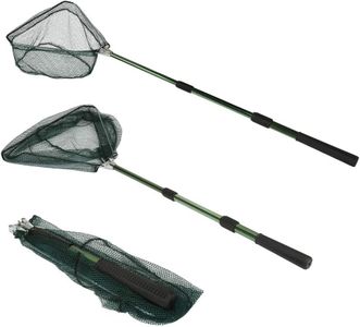 Techshining Landing Net 3-Stage Telescopic Lightweight Soft Mesh for Catch and Release Foldable for Camping and Fly Fishing