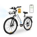 Gyrocopters Glacia Step-Thru Electric Bike for Adults Trunk, Basket, Unlocked Speed Upto 45Km/h PAS Range Upto 93 Km | Peak 650W Brushless Motor 26"x2" Fat Tire City Ebike
