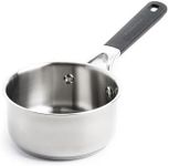 KitchenAid Classic Stainless Steel 3-Layer 14 cm/1 Litre Saucepan Pot, Clad, Induction, Oven Safe, Stay-Cool Handle, Silver