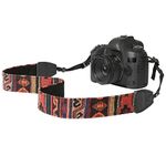 MoKo Camera Strap, Retro Cotton Canvas Woven Strap Universal Shoulder Neck Strap Belt for All DSLR/SLR Cameras Canon/Sony/Nikon, Adjustable Thin Strap for Adults & Kids, Bohemia Dark Orange