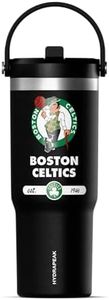 Hydrapeak x NBA Officially Licensed Boston Celtics 32 oz Nomad Tumbler with Handle and Straw Lid, Leakproof Stainless Steel Water Bottle