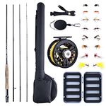 Matymats Telescopic Fly Fishing Combo, Fly Fishing Rod Reel Combo Kit with Lightweight Portable Fly Rod and Pre-Spooled Fly Reel-Tenkara Rod Kit, Fly Fishing Complete Starter Kit, 7/8WT