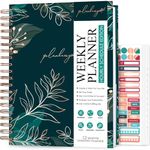 PLANBERRY Large Hourly Schedule Planner Premium – Undated Organizer for Productivity, Time Management & Budget, 20x27cm (Green Pastures)