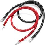 HUATOL 2 AWG Battery Cable, 2PCS Copper Battery Cables with Terminals, Battery Power Inverter Cables with 5/16 in Lugs Terminal for Automotive Solar Marine Boat RV Car Motorcycle(3.3 FT)