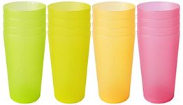 16Pack 16 Ounce Plastic Cups, Reusable Plastic Glasses, Plastic Tumblers, Safe to Wash Dishes, Very Suitable for Parties, Camping, Outdoor, Kids