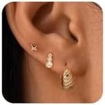 Rotnso Gold Hoop Earrings Set for W