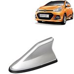 KINGSWAY® Shark Fin Car Antenna Compatible with Hyundai Grand I10 (Year 2013-2017), Universal Size Car Radio FM AM, Waterproof ABS Body, Easy Replacement, 1 Piece, Silver Color