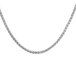 Dsnyu 75CM Wheat Link Chain, 6MM Necklace for Men, Silver Stainless Steel Chains for Birthday