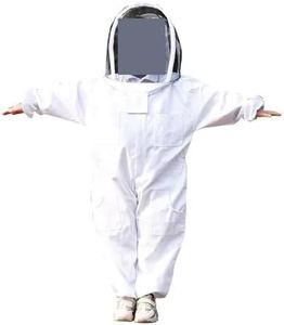 Beekeepers Bee Suit, Culture Children Anti-bee Breathable Suit for Kids Practice Clothing Beekeeping Tools(White,L)