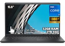 Dell 15.6" Touch Screen Laptop for Business, Intel Core i7-1355U, 32GB RAM, 2TB SSD, Numeric Keypad, SD Card Reader, Windows 11, Carbon Black