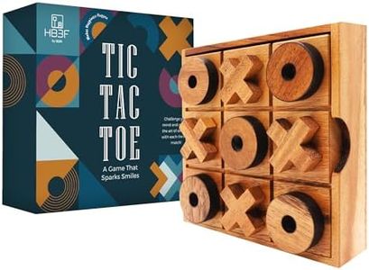 BSIRI Wooden Tic Tac Toe Game - Brain Teaser Puzzles for Adults Kids Games and Unique Gifts for Kids, Coffee Table Decor Living Room Decor Modern Wood Decor (5.5 Inch)