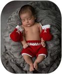 Newborn Photography Props Boys Girls Outfits Set, Baby Photo Props Handmade Boxing Champion Gloves Pants (Red)