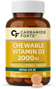 Carbamide Forte Vitamin D3 2000IU | Vitamin D Tablets for Bone & Immune Health | D3 supplement -Cholecalciferol | Vitamin D3 Tablets for Women & Men | Raspberry Flavour - 90 Tablets