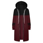 Womens Clothes Sale Clearance,Women Hoodie Full Zip Fleece Long Jacket Uk Ladies Fall Winter Trendy Coats Oversized Hooded Sweatshirts Faux Fur Lined Outerwear Cardigan Casual Hoodie Outfits,Wine-8,M