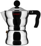 Alessi AAM33/3 - Design Espresso Coffee Maker, Aluminum and Thermoplastic Resin, 3 Cups, Black Handle