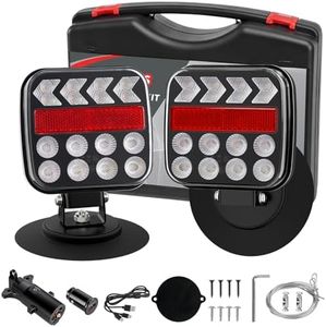 ZUNAICE Wireless Trailer Lights Kit, Rechargeable Magnetic Trailer Lights, Portable LED Tow Lights for Trucks, Boats, RVs, Vehicle, Caravan