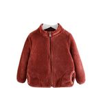 MOMISY Baby Boy & Girls Polyester Blend Round Neck Sweater Jacket Front Open Cardigan (3 to 4 Years, Brown)