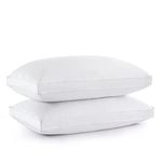 puredown® Goose Feather Down Pillow Gusseted Bed Pillows for Sleeping 100% Cotton Shell Set of 2 Queen Size