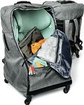 The Little Stork Car Seat Travel Bag With Wheels - 3 In 1 Padded Carseat Carrier Backpack With Extra Storage To Cover All Your Toddler Airplane Travel Essentials - Baby Car Seat Bags For Air Travel