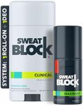 SweatBlock Antiperspirant Deodorant System - MAXIMUM CLINICAL STRENGTH for Men & Women - Hyperhidrosis Aid Up for to 7-Day Sweat Control - Roll-On 1.2 fl oz + 48-Hour Odor Protection Stick 2.7oz