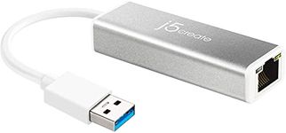 j5create USB 3.0 to RJ45 Gigabit Ethernet Adapter, 10/100/1000 Ethernet LAN Network Adapter for Mac, Windows 11/10/8.1/7, Chrome OS, Desktop, Laptop (JUE130)