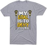 My Goal is to Deny Yours Lacrosse T-Shirt | Lax Tees by ChalkTalk Sports | Sport Gray | Youth Large