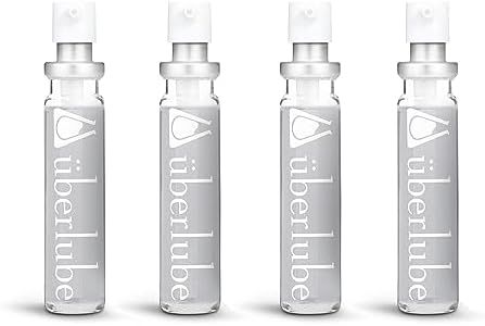 Überlube Good-to-go Travel Lube Refills | Latex-Safe Natural Silicone Lube for Sex with Vitamin E | Unscented, Flavorless, Zero Residue, Works Underwater - Four 15ml Refills (60ml Total)