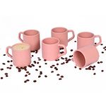 Eha Earth-Friendly Comfy Coffee Cup Set of 6 | 200 ml | Made with Rice Husk & Bamboo Fibers | Microwave Safe | for Hot & Cold Coffee Mug, Tea & Milk | Natural Matte Finish | Innocent