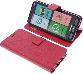 foto-kontor Custodia a libro compatibile con Brondi Amico Smartphone S+B Nero cover di colore rosso
