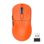 ATTACK SAHRK X3 Lightweight Wireless Gaming Mouse with Tri-Mode 2.4G/USB-C Wired/Bluetooth,Up to 26K DPI, PAW3395 Optical Sensor,Kailh GM8.0 Switch,5 programmable buttons for PC/Laptop/Win/Mac(Orange)