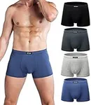 wirarpa Mens Underwear Modal Viscose Soft Boxer Briefs Covered Waistband Short Leg Trunk Briefs Multicolor 4 Pack Mdeium