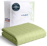YnM King Size Cooling Weighted Blanket for Adults (88x104 Inches, 50 Pounds, Matcha Green), Perfect for Hot Sleepers with Cooling Rayon/Glass Beads, Heavy Bed Blanket for Couple on Queen or King Bed