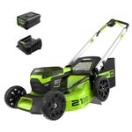 Greenworks 60V 21" Cordless Push Lawn Mower, 5.0 Ah Battery and Charger Included