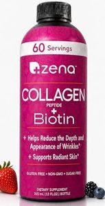 Zena Liquid Collagen Peptides for Women & Men + Biotin 5000mcg | Hydrolyzed Multi Verisol Collagen Peptides 2500mg | Sugar & Gluten Free Hair, Skin, Nail Supplement | Berry | 60 Servings, 20.3 FL Oz