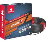 Havells LifeLine+ S3 | 1 sq.mm Copper Wire (90m-Black)| Class 2 Conductor (100% Copper), Heat Resistant & Flame Retardant - Ideal for Domestic & Industrial Use (WHFFDNKA11X0)