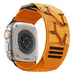 picau- pau Bungee Cord Design Nylon Weave Watch Strap Compatible with Apple Watch for Unisex-Adult 49mm 45mm 44mm 42mm (Orange)