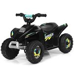 HONEY JOY Ride On ATV, 6V Mini Off-Road Battery Powered Motorized Quad for Kids, 2 Speeds, Anti-Slip Wheels, RWD 4-Wheeler Electric Ride On Toy Car for Toddlers (Black)