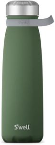 S'well Stainless Steel Traveler, 40 Fluid Ounces, Green Jasper, Triple-Layered Vacuum-Insulated Containers Keeps Drinks Cold for 60 Hours and Hot for 20 with No Condensation, Water Bottle