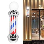 Nannday 【𝐄𝐚𝐬𝐭𝐞𝐫 𝐏𝐫𝐨𝐦𝐨𝐭𝐢𝐨𝐧】 Barber Pole LED, 26.7Inch Waterproof Outdoor Barber Shop Pole Rotating & Illuminated Bright Stripe Light for Hair Salon, LED Strips Energy Saving(UK 220V)