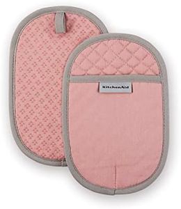 KitchenAid Asteroid Oval Pot Holder 2-Pack Set, Dried Rose, 6.5"x10"