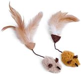 Petface Feather Tail Mice Cat Toy, 