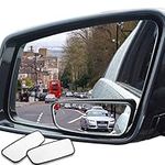 WildAuto Rectangle Blind Spot Mirror 2Pcs for Trucks, HD Glass Frameless Convex Rear Side View Mirror, Adjustable Stick-on Side View Spot Mirror