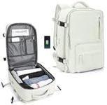 SZLX Ryanair Cabin Backpack 40 x 20 x 25 cm Underseat Luggage Cabin 45 x 36 x 20 cm Easyjet Women's Travel Bag for Men Airplane Cabin Waterproof Laptop Backpack with Shoe Compartment, C15-White(with