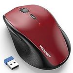 TECKNET Wireless Mouse for Laptop, 2.4G Wireless Computer Mouse with 3200 Adjustable DPI, 30 Months Battery, Ergonomic Grips, 6 Buttons Cordless Mouse, Portable Optical USB Mouse for PC, Laptop, Mac