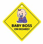 Baby On Board Car Hanging Sign (4.7 X 4.7 Inch) (Baby Boss)