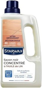 STARWAX - Savon Noir Concentré à l'Huile de Lin Pour Sols Intérieurs - Nettoie, Nourrit et Protège - 99% d'Ingrédients d'Origine Naturelle - Fabriqué en France - 1 L - 50m²