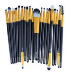 MUJGAN 20 Pieces Makeup Brush Set Professional Face Eye Shadow Eyeliner Foundation Blush Lip Makeup Brushes Powder Liquid Cream Cosmetics Blending Brush Tool (Black)