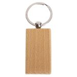 ANCLLO 10 Pack Blank Wooden Key Chain Personalized Wood Keychain Key Ring Key Tags DIY Keychain Supplies for Craft (Rectangle)