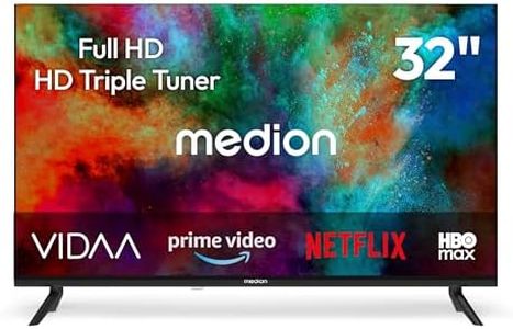 MEDION 80 cm (32 Zoll) Full HD Fernseher (Smart-TV, VIDAA Store, HBO Max, MagentaTV, Prime Video, Disney+, DAZN, Paramount+, HbbTV, PVR, HDR Triple Tuner, MD 832102)